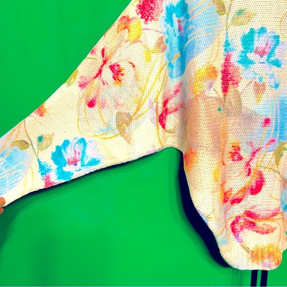 Made in Italy S Brand New Loggia de Tesitory Floral Blouse Spring Summer Bright - Picture 4 of 10